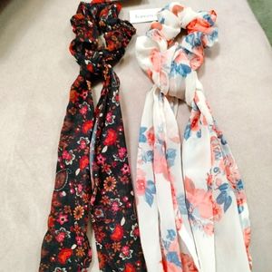 NWT Francesca's floral scarf hair ties